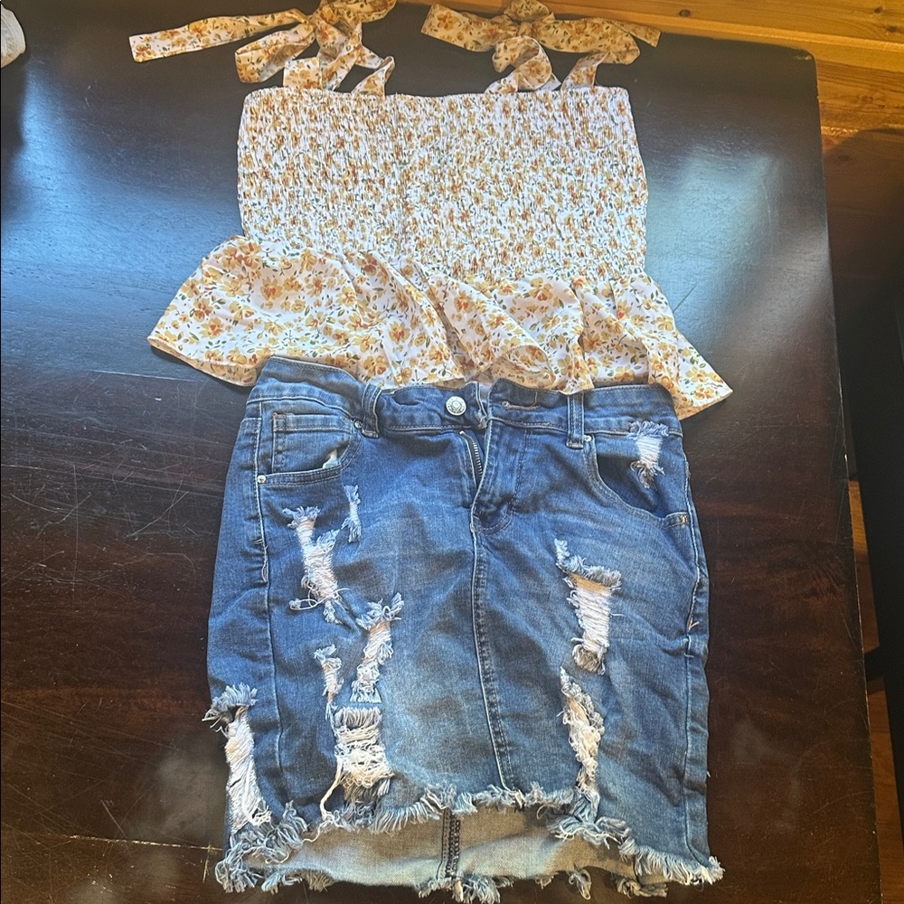 Wax Jean Blue Denim Skirt